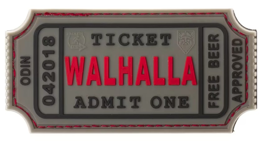 Rubber Patch Walhalla Ticket Grey Large Rubber Patch Walhalla Ticket Grey Large