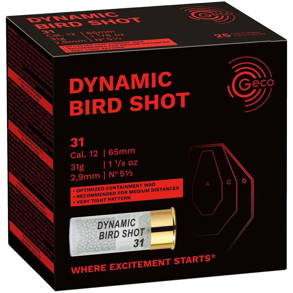 Geco Dynamic Bird Shot 12/65; 2,9mm; 31g Geco Dynamic Bird Shot 12/65; 2,9mm; 31g