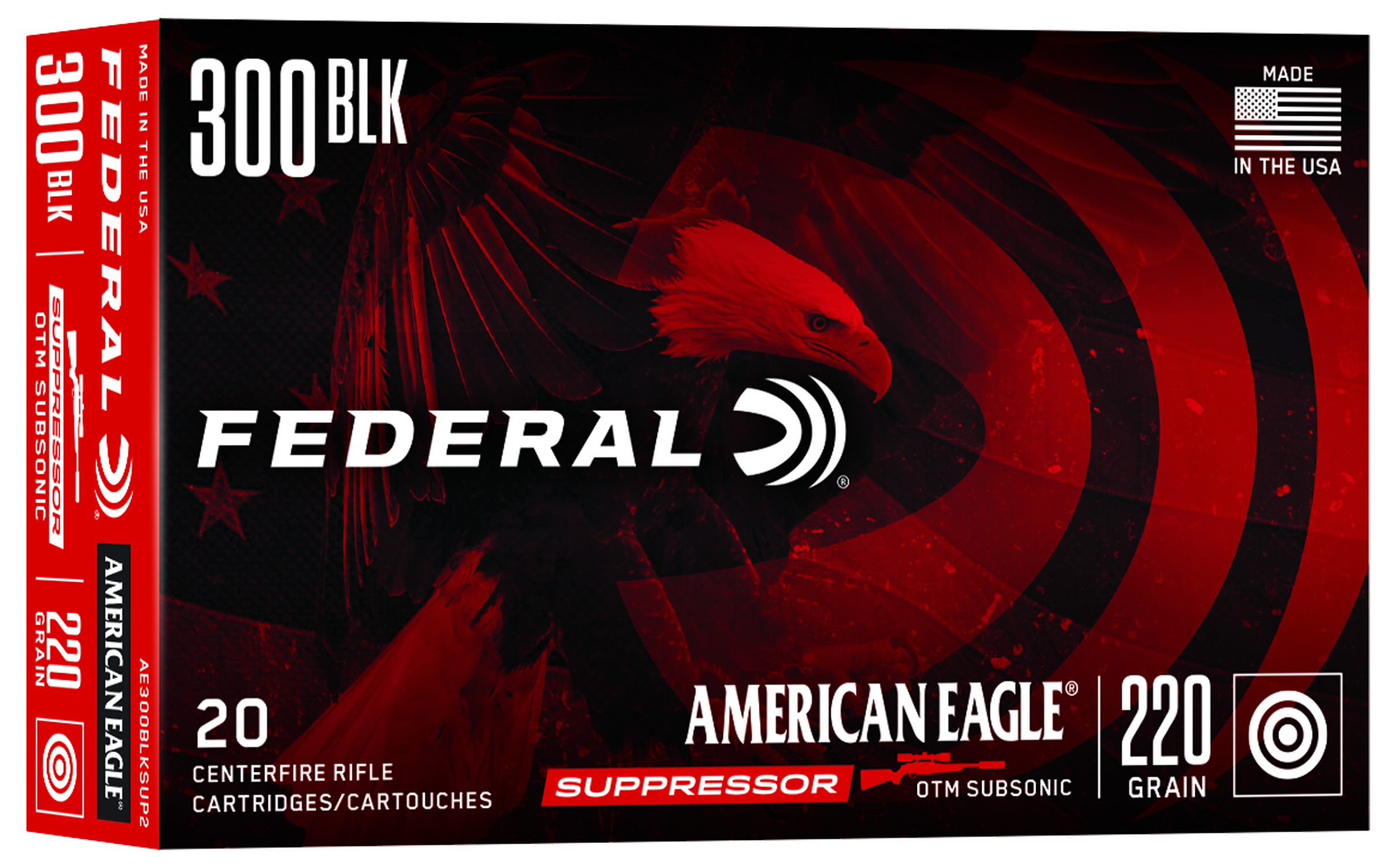 Federal American Eagle OTM Subsonic .300 Blackout 220gr. Federal American Eagle OTM Subsonic .300 Blackout 220gr.