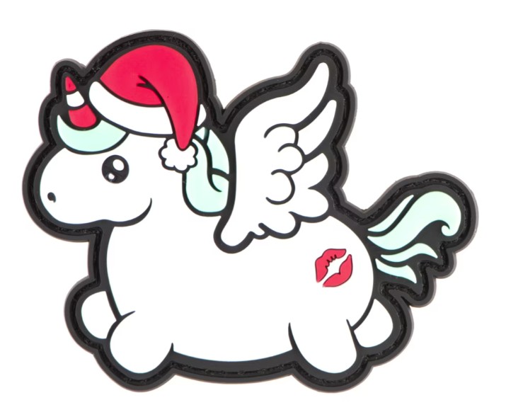 Rubber Patch Christmas Unicorn Rubber Patch Christmas Unicorn