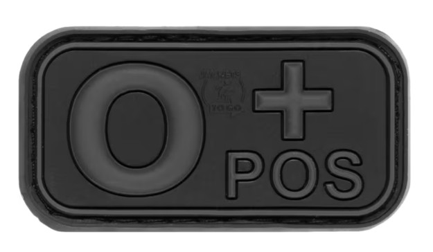 Rubber Patch Bloodtype 0 Pos Blackops Rubber Patch Bloodtype 0 Pos Blackops