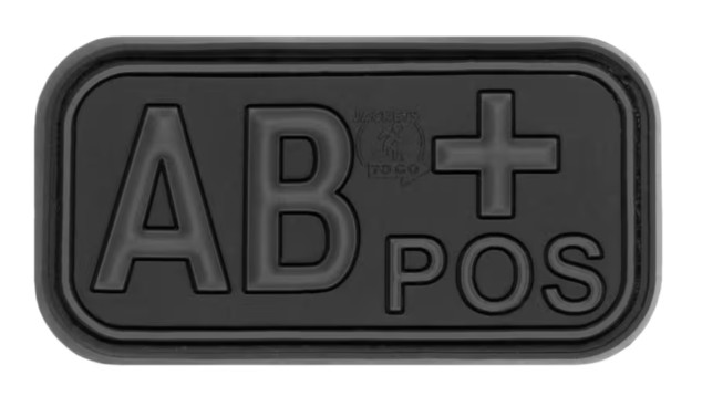 Rubber Patch Bloodtype AB Pos Blackops Rubber Patch Bloodtype AB Pos Blackops