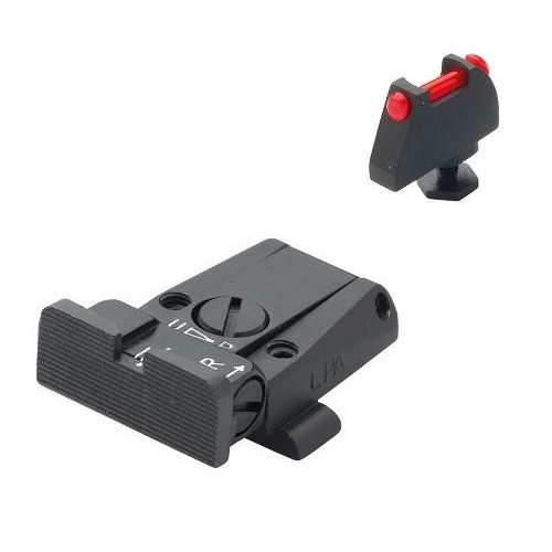 LPA Visier SPR schwarz/Fiber rot; Glock 17/19/21 LPA Visier SPR schwarz/Fiber rot; Glock 17/19/21