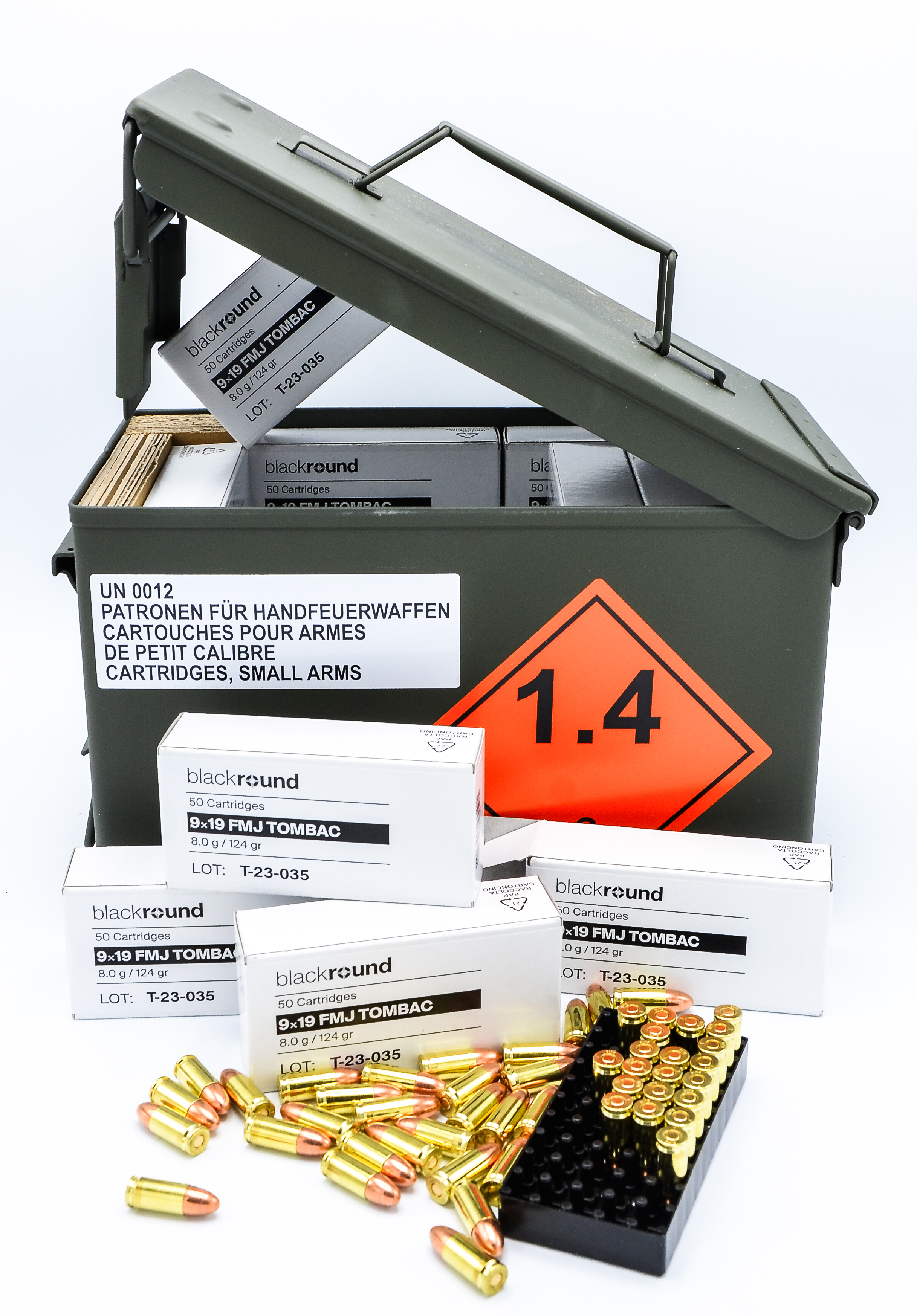 BLACKROUND FMJ 9x19 124gr.; NATO-Box BLACKROUND FMJ 9x19 124gr.; NATO-Box