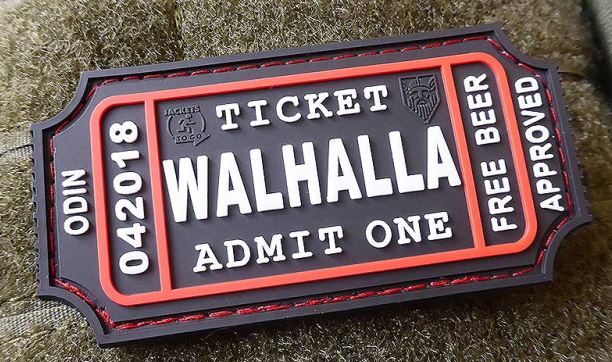 Rubber Patch Walhalla Ticket SWAT Large Rubber Patch Walhalla Ticket SWAT Large