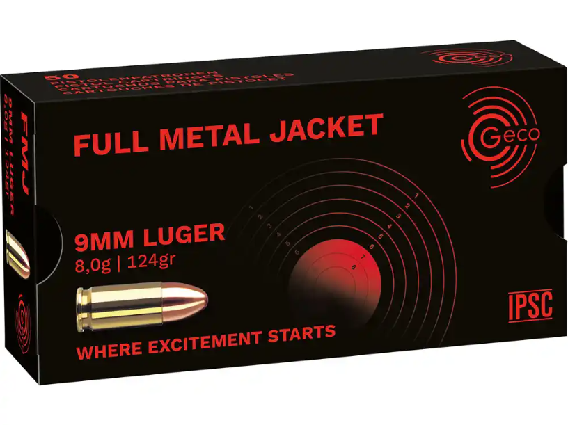 Geco FMJ 9x19 124gr. 1.000er Karton Geco FMJ 9x19 124gr. 1.000er Karton