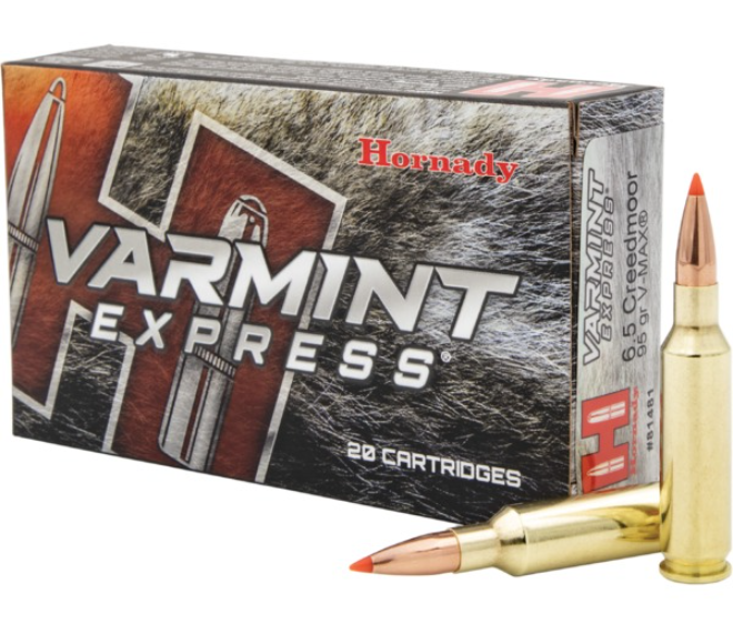 Hornady Varmint Express V-Max 6,5 Creedmoor 95gr. Hornady Varmint Express V-Max 6,5 Creedmoor 95gr.