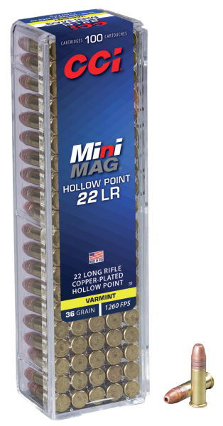 CCI Mini Mag Varmint HP .22 LR 36gr. CCI Mini Mag Varmint HP .22 LR 36gr.
