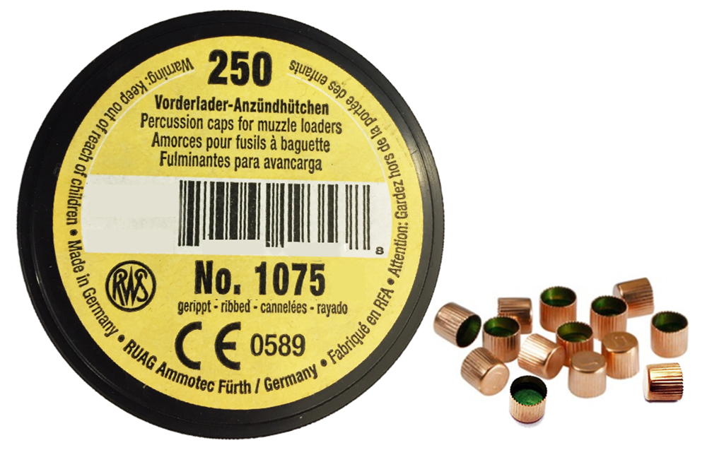 RWS No. 1075 Vorderladerzündhütchen 4,47mm gerippt RWS No. 1075 Vorderladerzündhütchen 4,47mm gerippt
