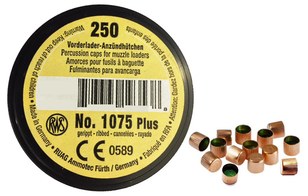 RWS No. 1075 Vorderladerzündhütchen PLUS 4,47mm gerippt RWS No. 1075 Vorderladerzündhütchen PLUS 4,47mm gerippt