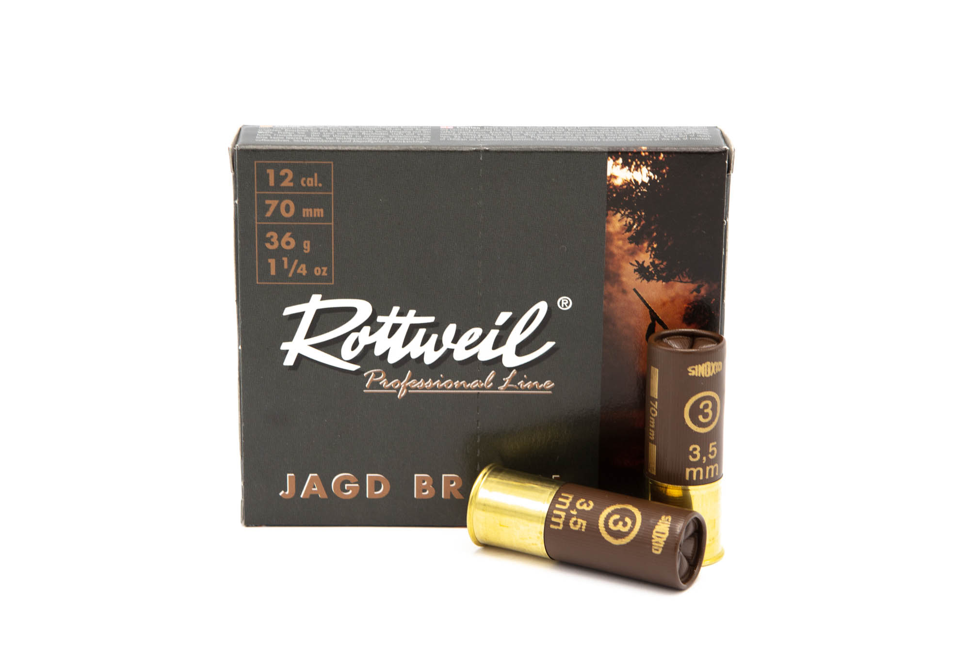 Rottweil Jagd Braun Plastik 12/70; 3,5mm; 36g Rottweil Jagd Braun Plastik 12/70; 3,5mm; 36g