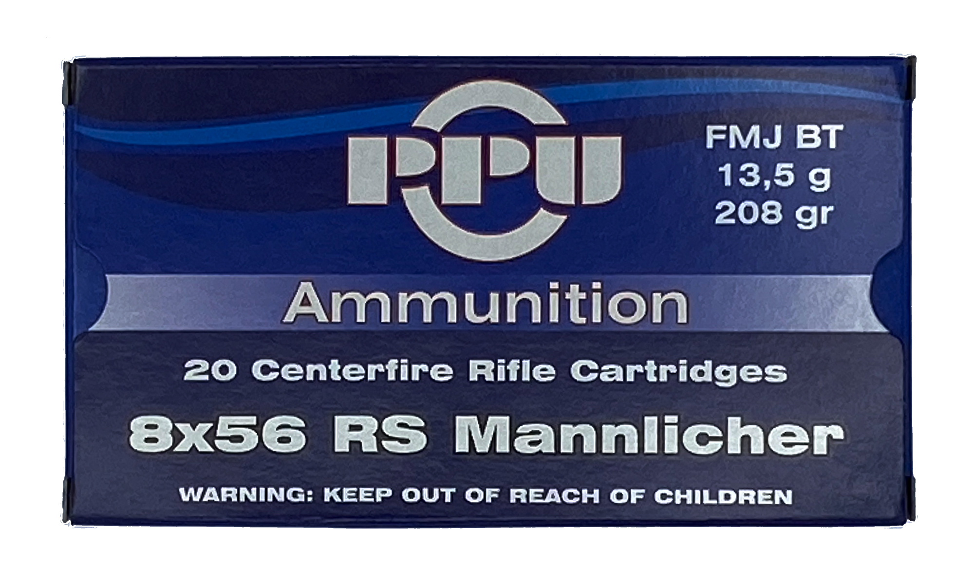 PPU FMJ BT 8x56 RS Mannlicher 208gr. PPU FMJ BT 8x56 RS Mannlicher 208gr.