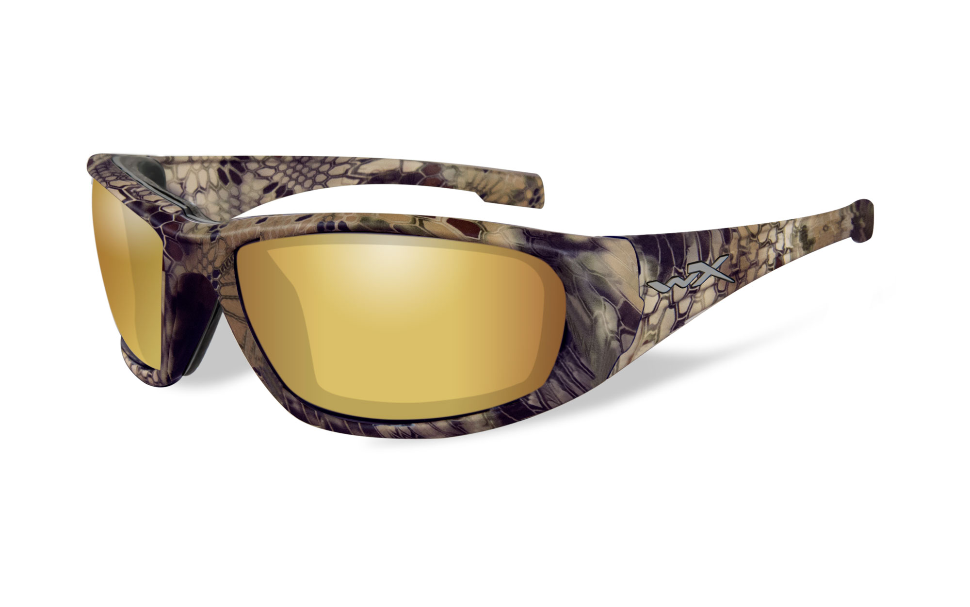 WILEY X Boss Polarized Gold Mirror, Kryptek Frame WILEY X Boss Polarized Gold Mirror, Kryptek Frame