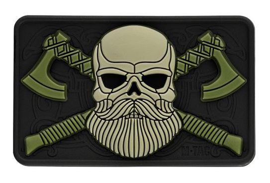Bearded Skull Patch Olive M-Tac