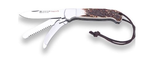 Joker Jagdtaschenmesser, Säge, Aufbruchklinge, Hirschhorn