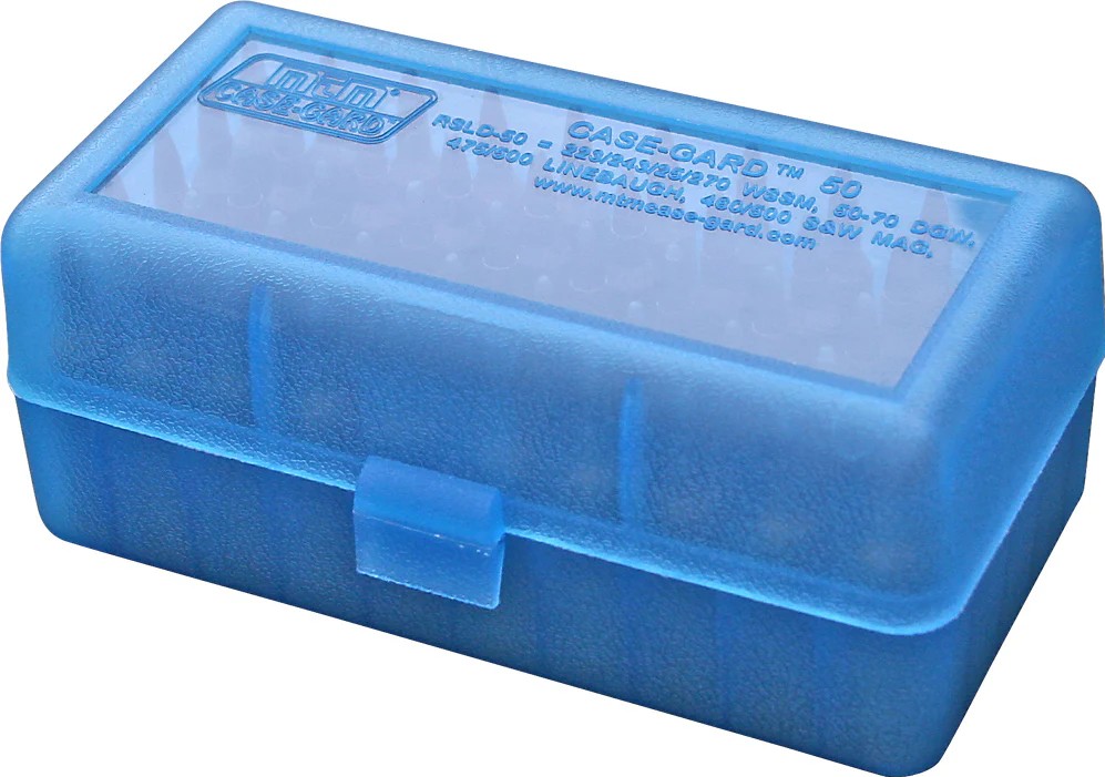 MTM Box Small Rifle RSLD 50St.; Blau - Klarsicht