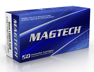 Magtech Subsonic FMJ SUB 9x19 / 9mm Para 147gr. (9G)