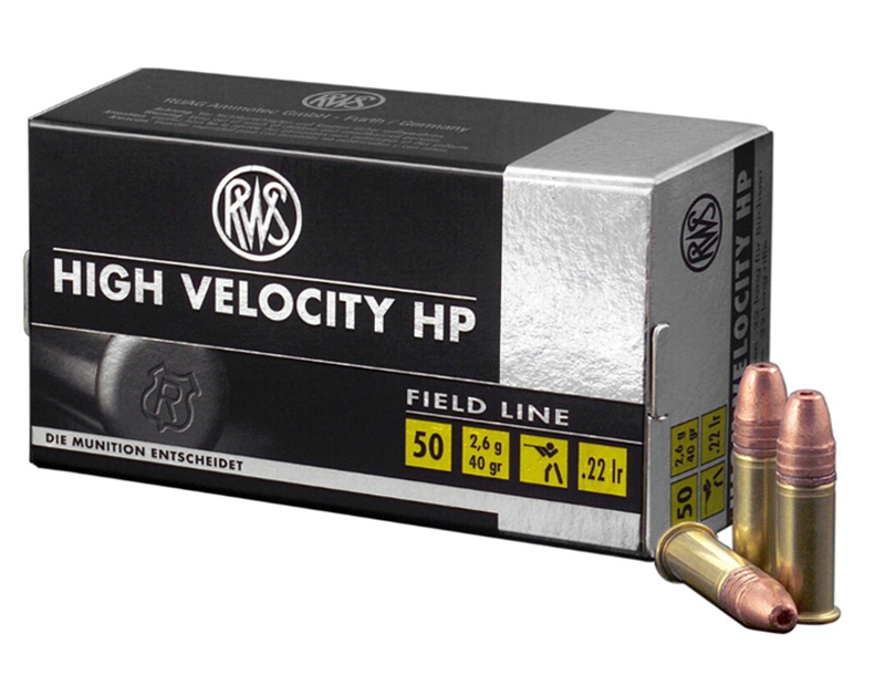 RWS High Velocity HP .22 LR 40gr.