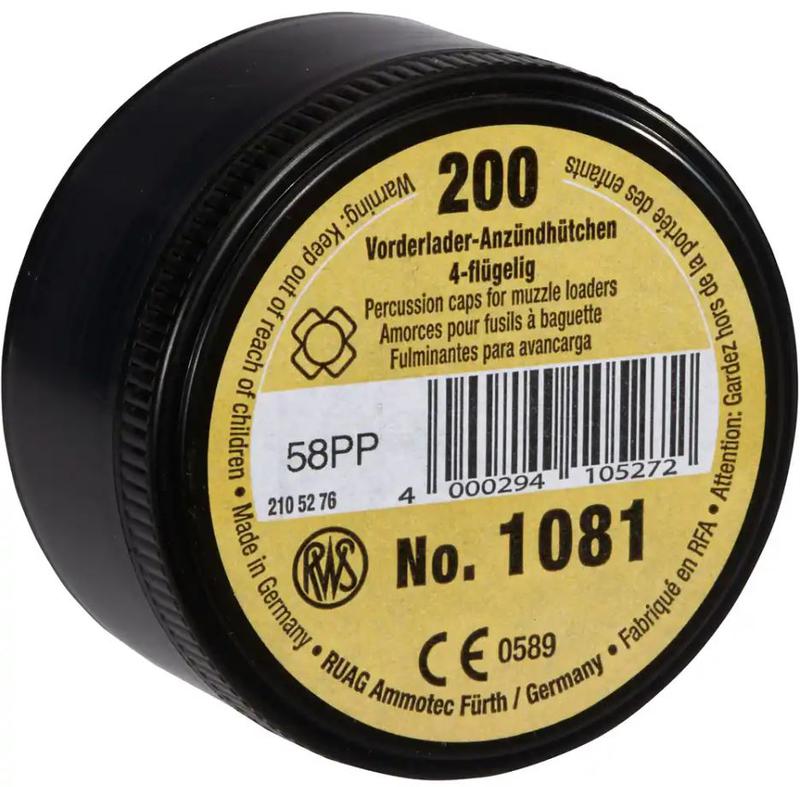 RWS No. 1081 Vorderladerzündhütchen 4-flügelig