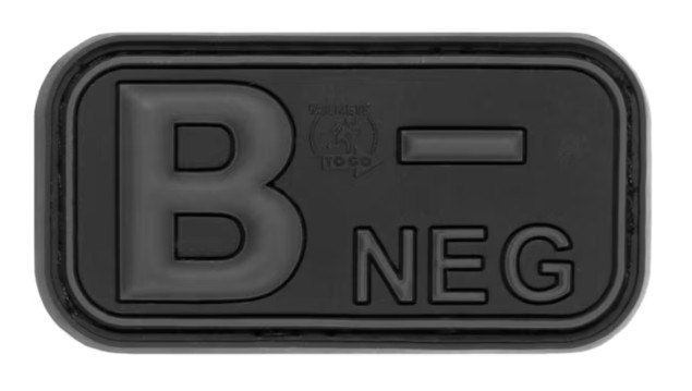 Rubber Patch Bloodtype B Neg Blackops