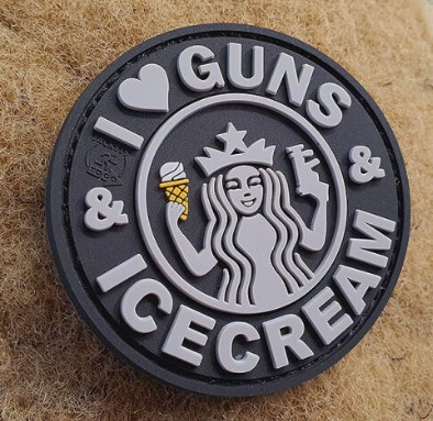 Rubber Patch I Love Guns and Icecream JTG
