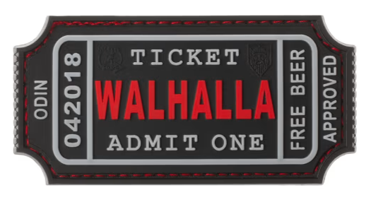 Rubber Patch Walhalla Ticket Large Blackmedic