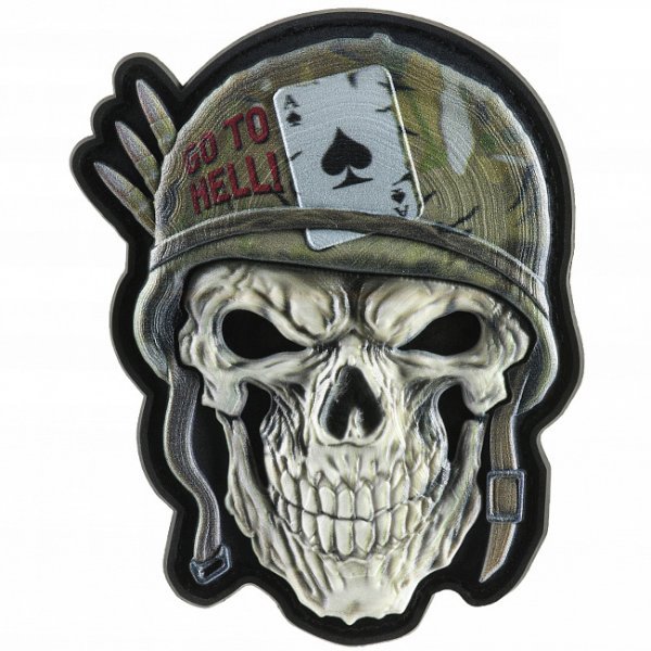 Skull Helmet Patch Olive M-Tac