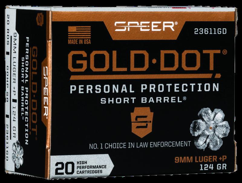 Speer Gold Dot HP Short Barrel 9x19 / 9mm Para +P 124 gr.