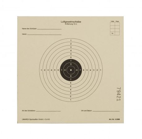 Umarex Scheibe 14x14; 10-kreisig